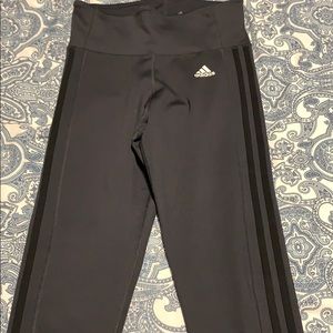 Adidas charcoal striped leggings